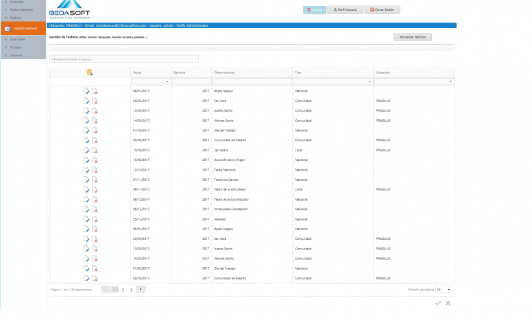 Aplicación Control de presencia y Gestión de días libres