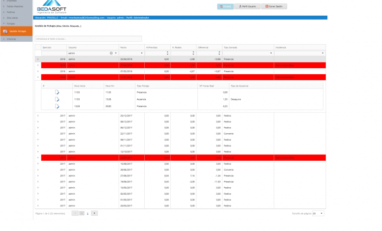 Aplicación Control de presencia y Gestión de días libres